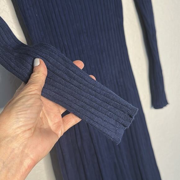 Boden Navy Blue Scoop Neck Knit Midi Sweater Dress 6R Preppy Office Fall Stretch - Picture 5 of 6